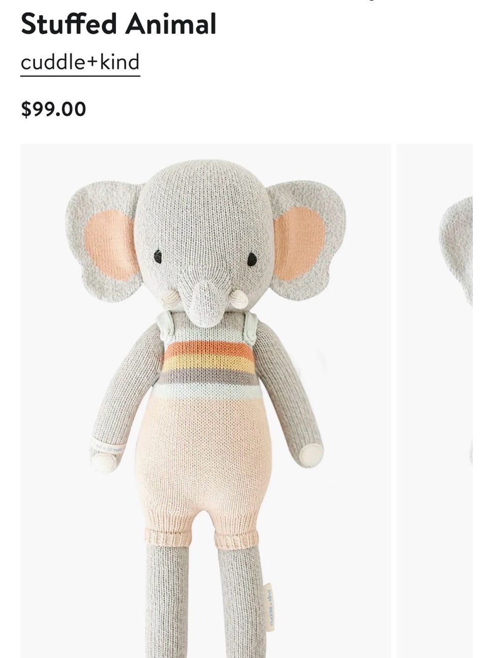 cuddle+kind Evan Elephant Plush Toy